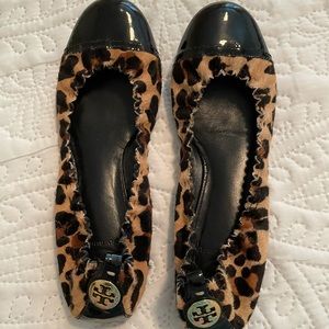 Tory Burch Calf Hair Animal Print Ballet Flat